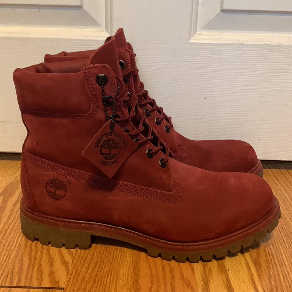 Timberland - Men’s 6-Inch Premium Waterproof Boots (Burgundy) - Picture 2 of 8